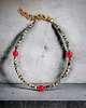 bransoletki z kamieni naturalnych NA NOGĘ :: red currant collection : bransoletka na kostkę : jaspis, jadeit