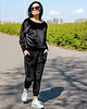 komplety damskie Dres damski welurowy czarny