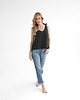 topy damskie Lniany Top MEADOW DEEP BLACK