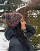 czapki damskie Kolorowa duża czapka beanie z wełną i alpaką