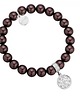 bransoletki z kamieni naturalnych Czekoladowa bransoletka z pereł kryształ SWAROVSKI