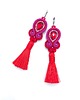 kolczyki soutache Kolczyki sutasz z chwostami czerwono różowe długie kolorowe Jolly