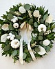 wianki Wianek jesienny na drzwi z białymi dyniami WHITE COTTON