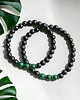 bransoletki z kamieni naturalnych KOMPLET dla PARY :: malachit - kamień miłości - onyks matowy