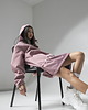 kurtki damskie Kurtka wiatrówkaanorak  longline dusty pink