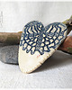 magnesy Rustykalne ceramiczne serce z koronką - magnes