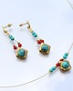 komplet biżuterii Filigranowy komplet z turkusem i koralem
