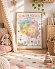 obrazy i plakaty do pokoju dziecięcego Plakat edukacyjny MAPA POLSKI dla dziewczynki