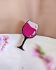 przypinki Pin przypinka z winem broszka z kieliszkiem wina, kieliszek wina, boho
