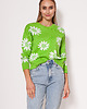 swetry damskie  Sweter w kwiatki - SWE302 seledynowy MKM