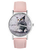 zegarki damskie Zegarek - Kot brytyjski - pudrowy róż, skóra