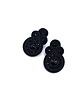 kolczyki soutache Kolczyki sztyfty sutasz małe czarne Gracia z kryształkami
