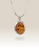 wisiory Srebrny wisiorek z bursztynem | 24 x 14mm
