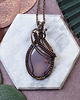 wisiory Miedziany wisiorek wire wrapping z agatem #231