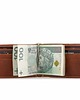 portfele męskie Portfel Męski z Klipsem na Banknoty I Karty Skóra Jucht Koniak BW48
