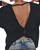 bluza bez kaptura damska Czarna Bluza z odkrytymi plecami Show'em Black