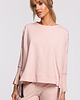 bluza bez kaptura damska Bluza z rozcięciami- cukierkowy róż(M-491)