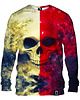 bluzy męskie Bluza Bez Kaptura Męska DR.CROW White Red Skull