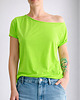 t-shirt damskie Koszulka Fluo zielona Oversize Bez Nadruku