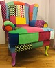 fotele Fotel Uszak Patchwork Angielski