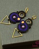 kolczyki soutache Czarno fioletowe kolczyki sutasz