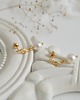 kolczyki swarovski Kolczyki złocone listki  z perłami Swarovskiego