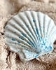 figurki i rzeźby Ceramiczna muszelka z niebieskimi ciapkami