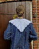 koszule damskie  Koszula granatowa w kratę upcykling z kołnierzem S