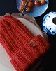 czapki damskie Czapka czerwona z wełny peruwiańskiej HANDMADE