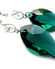 bransoletki - inne Szmaragdowe kolczyki z liściem - Emerald Leaf