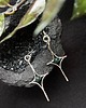 kolczyki wire wrapping Minimalistyczne srebrne długie kolczyki gwiazdki z agatem mszystym