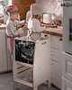 meble do pokoju dziecka Biały Kitchen helper Pomocnik kuchenny dla dzieci z Tablicą kredową