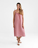 sukienki midi damskie Lniana Sukienka FLORA MIDI dusty pink