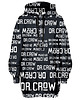 bluza z kapturem damska Bluza Oversize Tunika DR.CROW Logo Napisy Czarna
