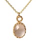 złote naszyjniki Minimalistyczny złoty naszyjnik z kwarcem różowym w stylu Vintage