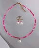 komplet biżuterii RAZEM TANIEJ! naszyjnik & kolczyki : fuchsia & pearl collection