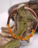 bransoletki - inne Bransoletka miedziana handmade z koralikami: agat