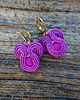 kolczyki soutache Malutkie  cyklamenowe  kolczyki sutasz