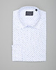 koszule męskie Koszula męska w groszki 00343 dł rękaw biały slim