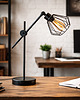 lampy stołowe Czarna lampka biurkowa z regulowanym ramieniem MUBI LOFT w stylu loft