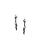 kolczyki srebrne Kolczyki srebrne WAVES Straight / BLACK silver earrings