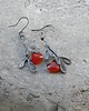 kolczyki wire wrapping Karneol  -  gałązki  - kolczyki