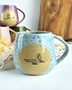 kubki Kubek ceramiczny beczułka 320 ml - Joga niebieski