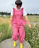 spodnie materiałowe damskie Balloon pants Szachownica