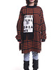 bluza bez kaptura damska Tunika unisex z nadrukiem SD i frędzlami