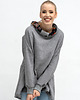 bluza bez kaptura damska BLUZA ASYMETRYCZNA ,,RAVEL''  szara+wzórI