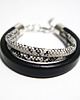 bransoletki skórzane Bransoletka skórzana, wężowa - unisex, czarna, biała