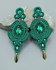 kolczyki soutache Luiza wieczorowe zielone długie kolczyki sutasz z kryształkami