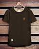 t-shirty męskie Koszulka męska z naszywką GÓRY brązowa
