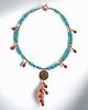naszyjniki - inne UNIKATOWY naszyjnik : INDIA : turkus, czerwień złoto
